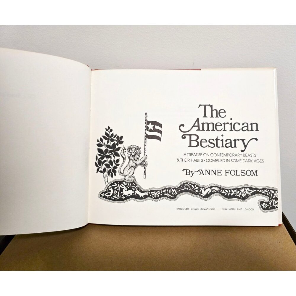 The American Bestiary by Anne Folsom 1976 1st Edition HC DJ Vintage Humor 70s - Picture 2 of 9